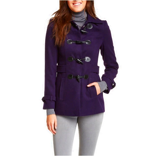 Vertigo Paris Women's Classic Duffle Style Toggle Coat - Wisteria - Small
