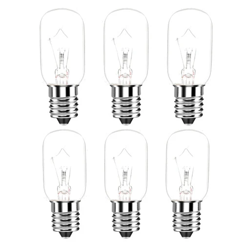 Neanete Microwave Light Bulb for Under Range Hood Appliance Refrigerator T8 40 Watt 125V E17 Intermediate Base Warm White Replacement Bulb for 8206232A, 1890433, AP4512653, WB25X10030 Pack of 6