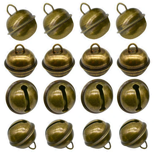 Maydahui 100PCS Bronze Jingle Bell 1 Inches Vintage Copper Bell Antique Decorative Tone for Christmas Tree Crafts Decoration DIY Bells Pet Dog Cat