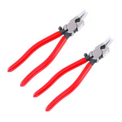 Baglaum 2X Heavy Duty Key Fob Pliers Tool, Metal Glass Running Pliers with Flat Jaws, Studio Running Pliers Attach Rubber Tips