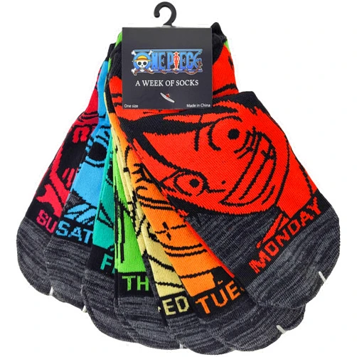 Ripple Junction One Piece 7 Days of the Week Characters Multi Pack Adult Ankle Socks