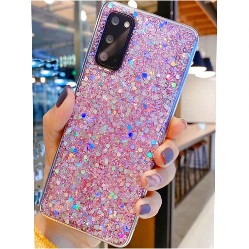 Winzizo Designed for Samsung Galaxy S22 Case, Glitter Sparkle Bling Women Girls Cases Cute Rubber Slim Phone Protective Cover for Galaxy S22 Case 5G 6.1 inch (Pink)
