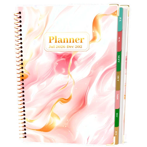 CAGIE Planner 2026-2027, 18 Month Weekly and Monthly Planner, Marble Design Calendar with Tabs, Jul 2026–Dec 2027, Large 8.5
