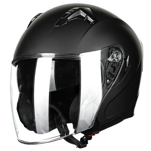Auboa Open Face Motorcycle 3/4 Helmets with Dual Visor for Men Women DOT Moped Scooter Cruiser Helmet Model AU-MO328
