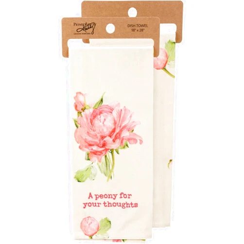 Primitives by Kathy A Peony for Your Thoughts Decorative Kitchen Towel