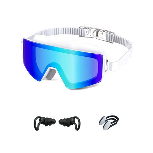 Dzotmyn TAMIK Swim Goggles,Wide View Anti Fog&UV Swimming Goggles for Audlt, No Leaking Swim Glasses for Men Women Youth, Large, Black