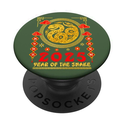 Lunar Year Red Envelope Decorations Vietnamese Tet Chinese New Year 2025 Wood Snake Zodiac Luck Matching Family PopSockets Adhesive PopGrip