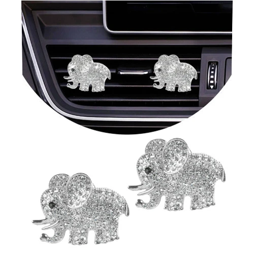 Bylikeho 2PCS Car Air Vent Clips,Car Accessories Car Accessories for Women,Crystal Car Air Fresheners Car Diffuser Vent Clip,Bling Car Interior Decoration Cute Car Decor (Silver)