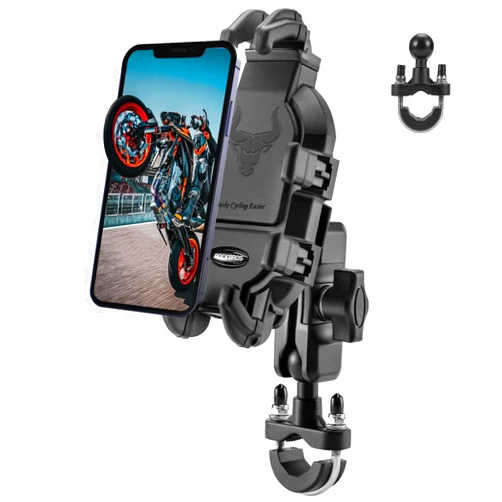 ROCKBROS Motorcycle Phone Mount with Vibration Dampener for 4.7''-7.1'' Phones, Universal Motorcycle Cell Phone Holder Handlebar Phone Mount(Handlebar Mount)
