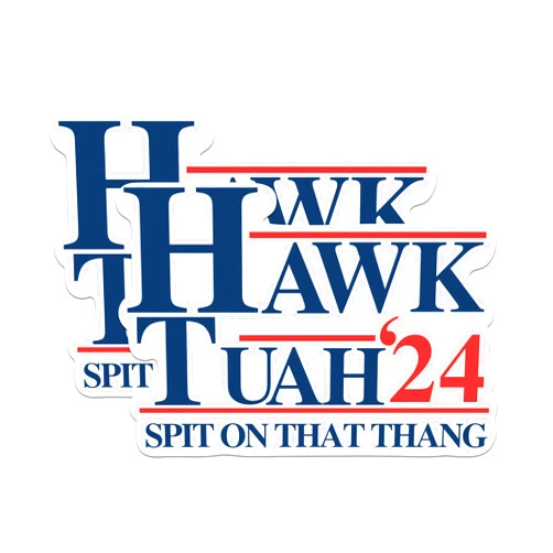 Bliss Monkey Co. (2 Pack) Hawk Tuah '24 Stickers - Spit On That Thing - Hawk Tush Spit On That Thang Sticker - Funny Viral Girl Meme - 5