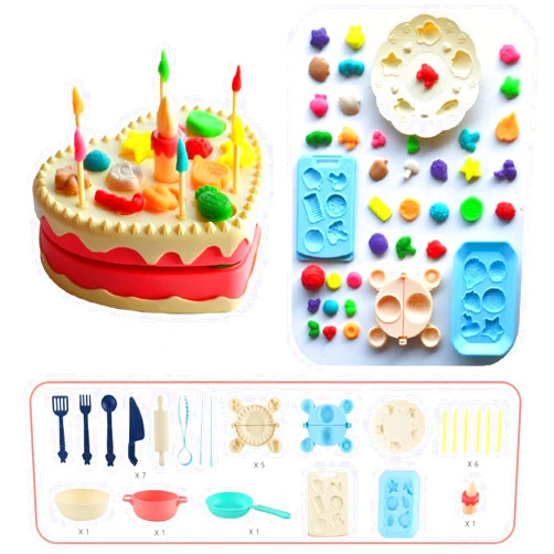 GINCHO Playdough Tool Sets for Kids Kitchen Creations Birthday Cake Party Playset