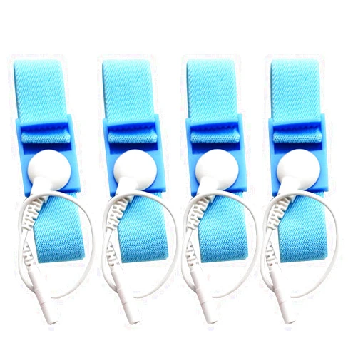 TCFAFA Adjustable Estim Wrist Strap Components 4pcs Blue Stim Loops 4pcs White Wires