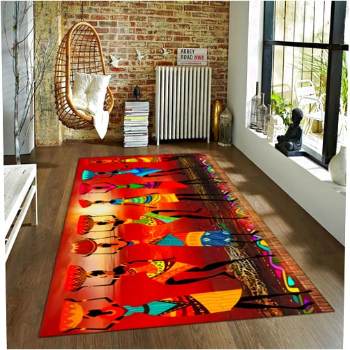 BYJING Art Famous Painting Dancing Woman Rugs Boho Red Abstract Indoor Area Rug for Living Room Bedroom Dining Room and Kitchen with Rubber Backing 2'x3'
