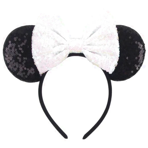 CLGIFT Red sparkle minnie ears, Silver gold blue minnie ears, Custom Mouse Ears,Classic Red Sequin Mickey Ears