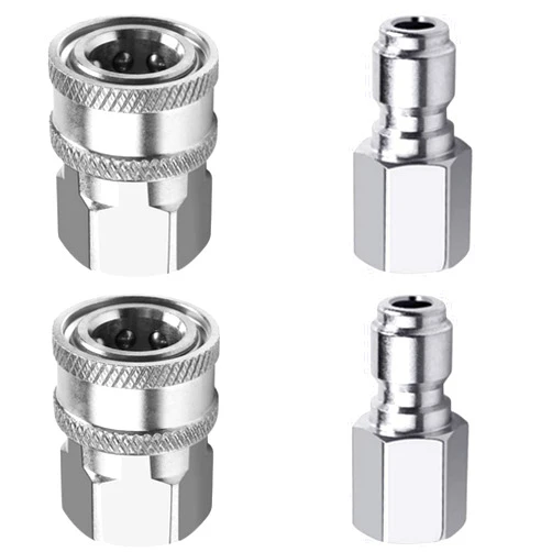 QYZZRS 2Sets NPT 3/8 Inch Stainless Steel Male and Female Power Washer Quick Disconnect Kit,Pressure washer quick connect fittings,(Internal Thread)