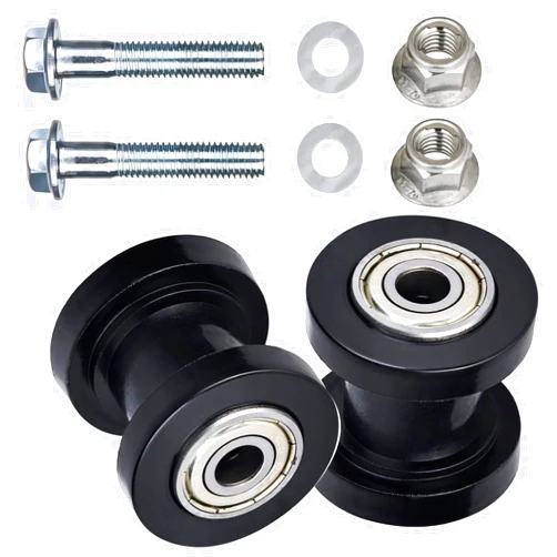 KOSIDA Upgrade 8mm & 10mm Chain Roller Tensioner Chain Roller Pulley Tensioner Wheel Guide Per for Motorcycle Mini Bike XR125 SSRC RF50 ATV 125cc 140cc 160cc Pit Dirt Bike (8mm + 10mm (Black))