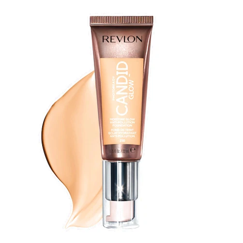 Revlon PhotoReady Candid Glow Moisture Glow Anti-Pollution Foundation with Vitamin E & Prickly Pear Oil, Anti-Blue Light Ingredients, without Parabens, Pthalates, & Fragrances, Natural Ochre, 0.75 oz