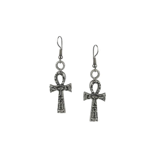 Coventum Ankh Earrings Egyptian Cross and Ankh Cross Dangle Earrings for Women Mens Dangle Earrings with Egyptian Ankh Pendant Unique Earrings Ankh Jewelry