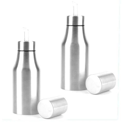 Foraineam 2-Pack 17oz (500ML) Olive Oil Dispenser Bottle Stainless Steel Leakproof Olive Oil Container Kitchen Oil Bottles