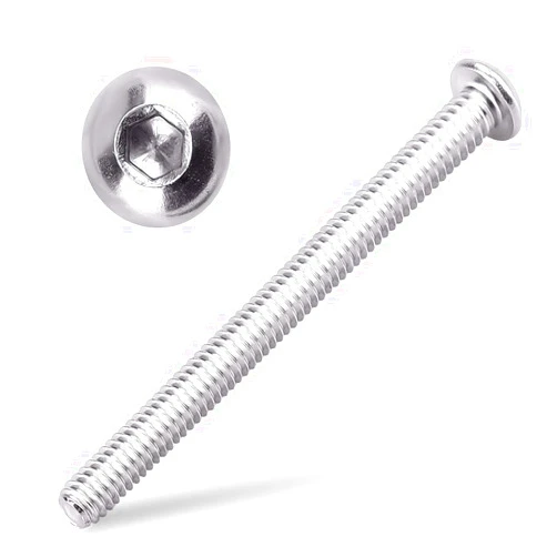 EASTLO 1/4-20 x 3 Button Head Socket Cap Bolts Screws, 304 Stainless Steel 18-8, Allen Hex Drive, Bright Finish, Fully Machine Thread, Pack of 30