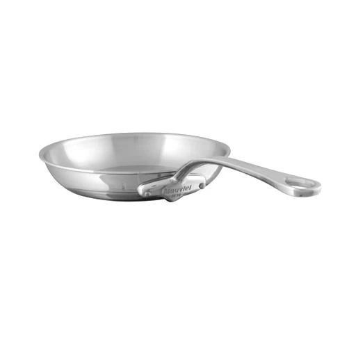 Mauviel M'Cook 5-Ply Polished Stainless Steel Fying Pan With Cast Stainless Steel Handle, 7.9-in, Made In France