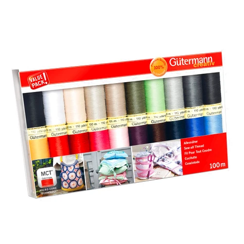 Gütermann Gutermann Thread Set: Sew-All: 100m: Pack of 20, Assorted