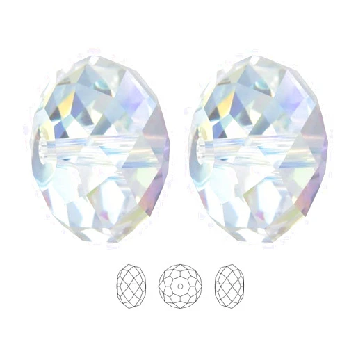 Adabele 50pcs Adabele Austrian 6mm Faceted Loose Rondelle Crystal Beads Clear AB Spacer Compatible with 5040 Swarovski Crystals Preciosa SS1R-602
