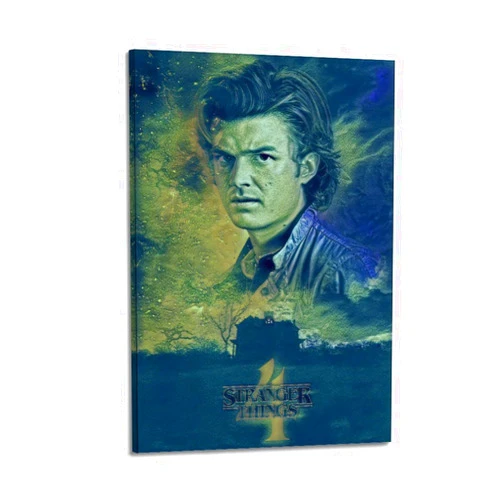 MarXan S4 Steve-harrington Poster Joe-Keery Art Modern Canvas Painting Wall Art for Living Room Bedroom Bathroom Office Home Decor 08x12inch(20x30cm) Frame-style