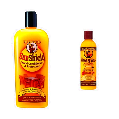 Howard Products HOWARD SWAX16 Outdoor Furniture Wax, 16 oz, Yellow Products FW0016 Wood Polish & Conditioner, 16 oz, Orange, 16 Fl Oz