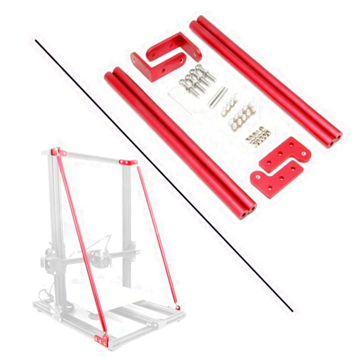 Zeberoxyz Red Supporting Rod Set for CR-10 3D Printer, Upgrade 3D Printer Supply Parts for 3D Printer CR-10 300/CR-10S 300 (550MM)
