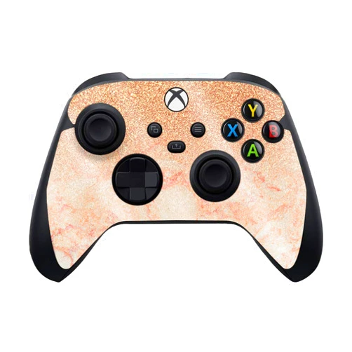 MIGHTY SKINS MightySkins Glossy Glitter Skin Compatible with Xbox Series X and S Controller - Flashy Apricot Marble | Protective, Durable High-Gloss Glitter Finish | Easy to Apply | Made in The USA