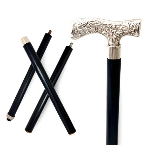 HIGHSTREET NAUTICAL Elevate Your Walk with Vintage Style Folding Cane, Enhanced by Solid Brass Grip and Triple Folding Capability