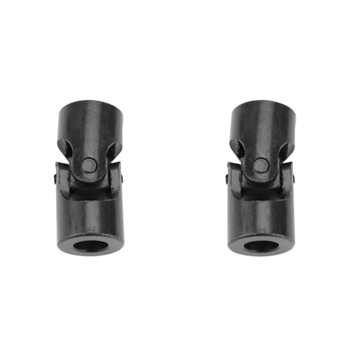 Estink Universal Joint, Pack of 2 Black Metal Shaft Coupling Motor Connector DIY Steering Universal Joint with Screws Replacement for Connecting Model Cars Model Ships Robots, 12 * 24 * 51mm