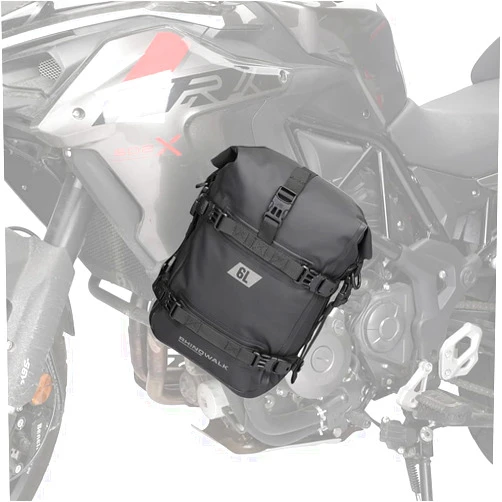 Rhinowalk Motorcycle Front Bumper Bag Tail Bag Motorbike Side Bag 6L Full Waterproof Moto Saddle Pannier Bag Professional Motor Accessories-Black