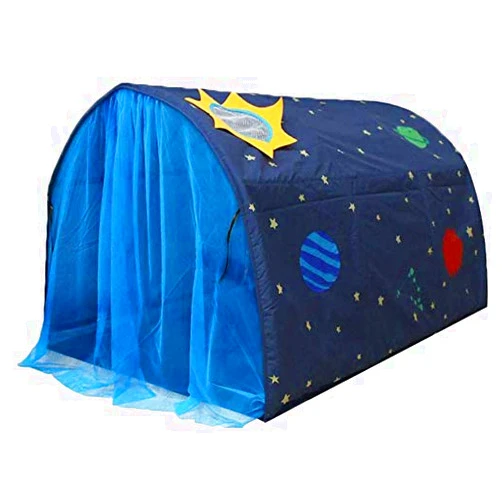 Number-one Play Tents for Girls Boys Galaxy Starry Sky Dream Bed Tents for Kids Portable Pop Up Baby Toddlers Playhouse with Double Net Curtain & Carry Bag for Bedroom Decor Indoor Games,140x100x80cm