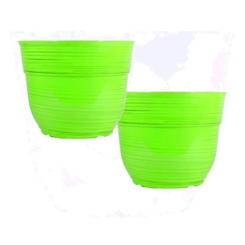 Garden Elements Glazed Brushed Happy Large Plastic Planter, 15
