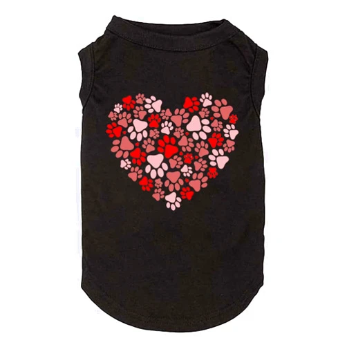 Weokwock Dog Shirts Hearts Print Funny Graphic Small Large Dog Clothes Puppy Vest Gift for Dog Valentine's Day Apparel (Medium, Q-Black01)