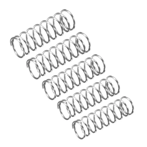 uxcell Compression Spring, 5Pcs 304 Stainless Steel, 8mm OD, 0.8mm Wire Size, 25mm Free Length, Silver Tone