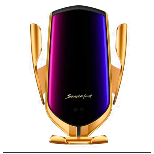 Generic Automatic Clamping Smart Sensor 10W Wireless Car Charger (Gold)