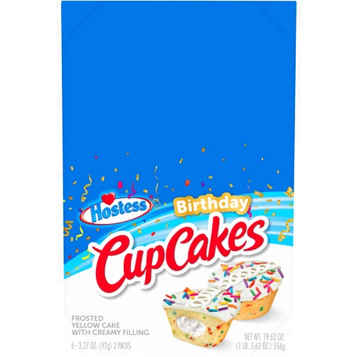 Hostess Birthday Cupcakes | 3.27 Oz | 6 Count (12 Total Cupcakes)