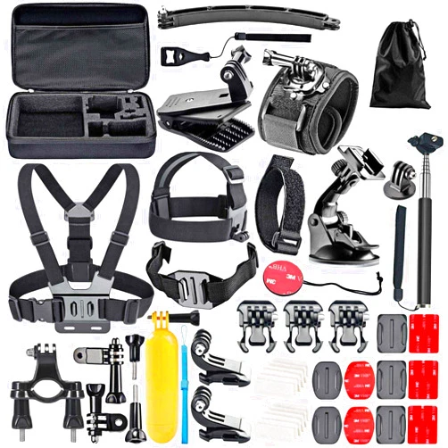 Navitech 50-in-1 Action Camera Accessories Combo KIt with EVA Case Compatible with PINGKO F71 Sports Action Camera