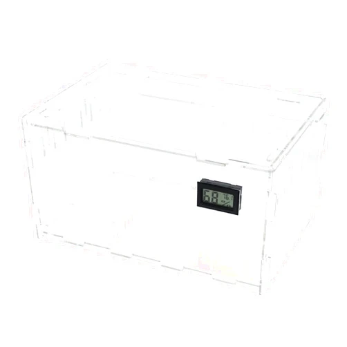 BETAZOOER Reptile Terrarium Breeding Tank Acrylic Reptile Feeding Box with Temperature Hygrometer (11.4