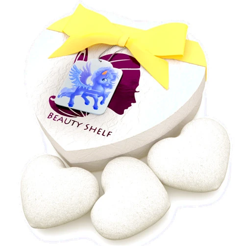 The Beauty Shelf Konjac Baby Sponge Set, 3 Pack Natural Bath Sponges for Babies - Heart Shape - Gentle and Soft - Ideal for Sensitive and Delicate Skin - Safe for Everyday Use - Baby Supplies