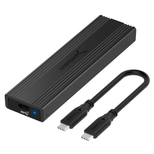 SABRENT USB 3.2 10Gbps Type C Tool Free Enclosure for M.2 PCIe NVMe and SATA SSDs (EC-SNVE)