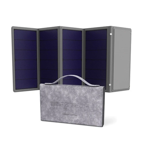 Egretech Portable Solar Charger Power Bank Build in 24000mAh Rechargeable Battery, 24W Solar Input, 4 Foldable Solar Panels, 5Hrs Fully Charged, 60W PD, 2 USB A & 1 USB C for Phones, Laptops