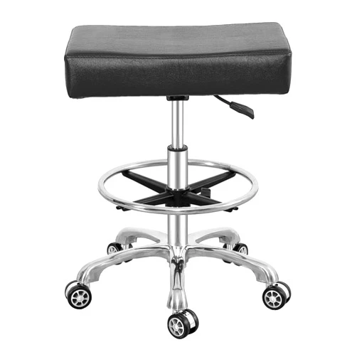 Antlu Adjustable Rolling Swivel Stool Chair for Massage Office Tattoo Kitchen, Work Heavy Duty Stool with Wheels (Black, with Foot Rest)