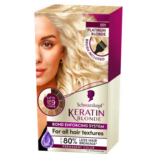Schwarzkopf Keratin Blonde, Platinum Blonde 001, Ultra Lightening Kit