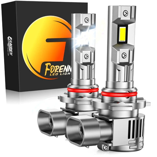 Forenner Fahren Newest 9012 Bulb, 36000 Lumens Ultra-Bright, 1:1 Size Hir2 Halogen Replacement, 60000HRS+ Lifespan, IP68 Plug and Play, Pack of 2