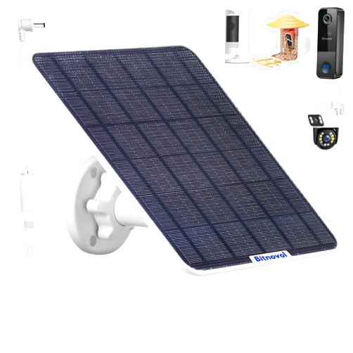 Bitnovol 6W Solar Panel for Bird Feeder Camera - USB Type-C Solar Panels Compatible with Rechargeable Battary Powered Camera Outdoor,Solar Charger for Power Bank Flashlight Fan Phone Pad,360° Swivel Bracket