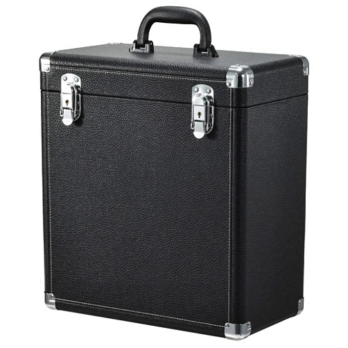 Hododou Vinyl Record Storage Case LP Album Collection Display Box Water Resistant Vinyl Record Organizer Storage Holds 45 Valuable Records 7/10/12 Inch Collapsible Storage Crate with Mesh Bag, Black